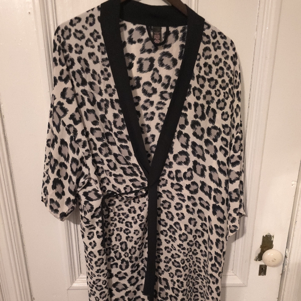 Victoria's Secret Animal Print Robe with Black Accents